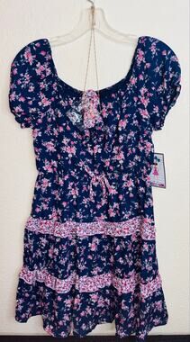 Trixxi Girl Floral Dress with Frilly Skirt, Young Girl Size XL